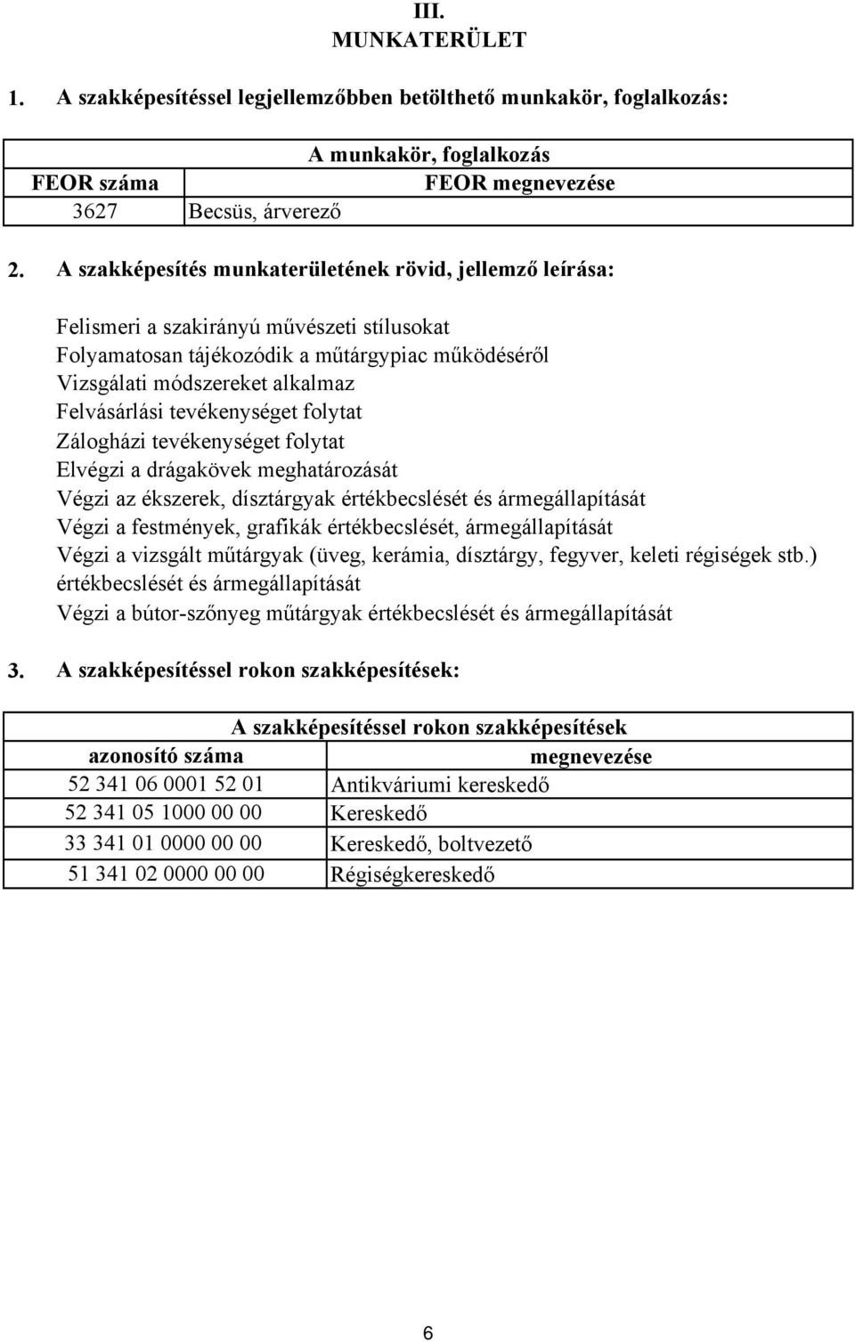 tevékenységet folytat Zálogházi tevékenységet folytat Elvégzi a drágakövek meghatározását Végzi az ékszerek, dísztárgyak értékbecslését és ármegállapítását Végzi a festmények, grafikák