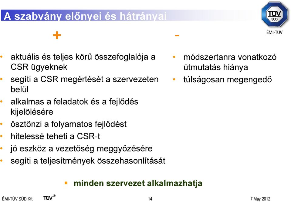 fejlődést hitelessé teheti a CSR-t jó eszköz a vezetőség meggyőzésére segíti a teljesítmények