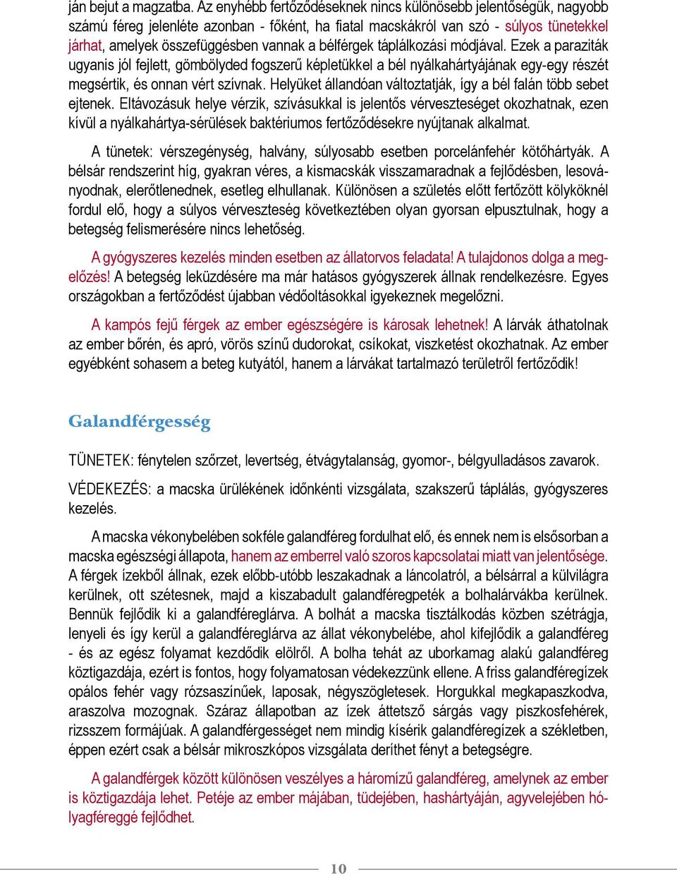 bélférgek táplálkozási módjával. Ezek a paraziták ugyanis jól fejlett, gömbölyded fogszerű képletükkel a bél nyálkahártyájának egy-egy részét megsértik, és onnan vért szívnak.