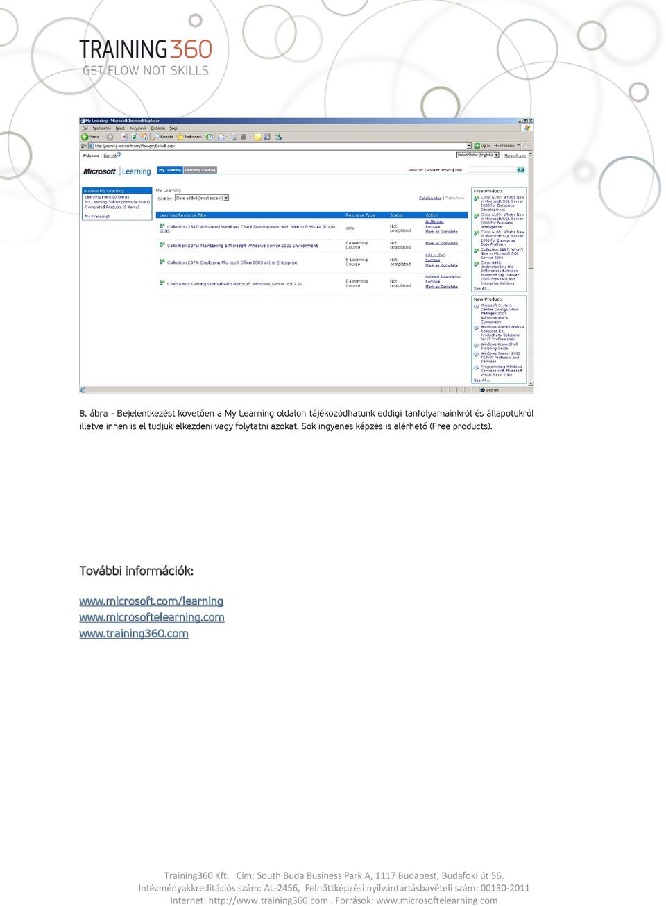 folytatni azokat. Sok ingyenes képzés is elérhető (Free products).