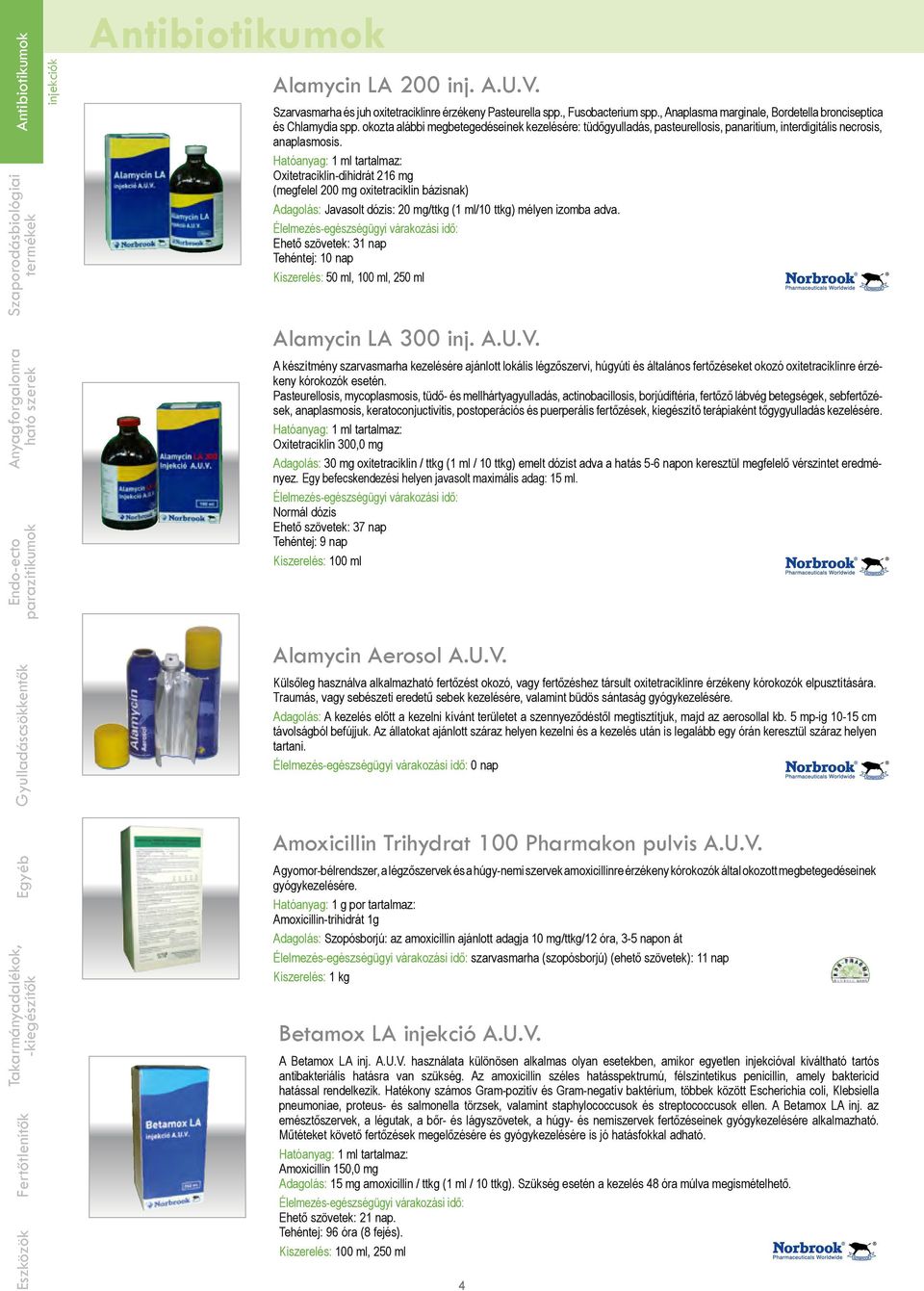 Oxitetraciklin-dihidrát 216 mg (megfelel 200 mg oxitetraciklin bázisnak) Javasolt dózis: 20 mg/ttkg (1 ml/10 ttkg) mélyen izomba adva.