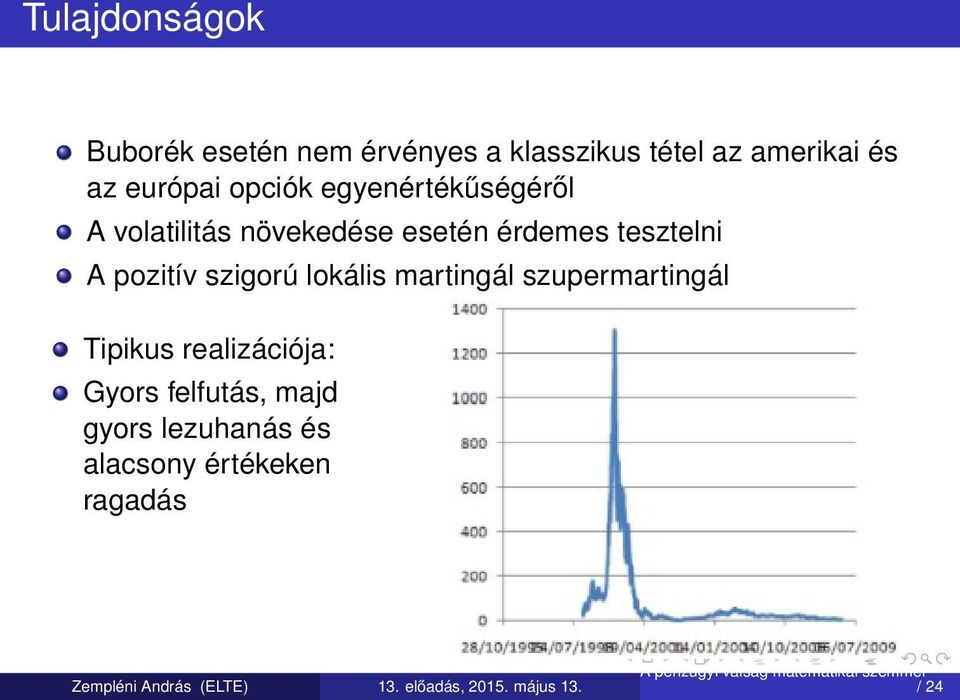 érdemes tesztelni A pozitív szigorú lokális martingál szupermartingál