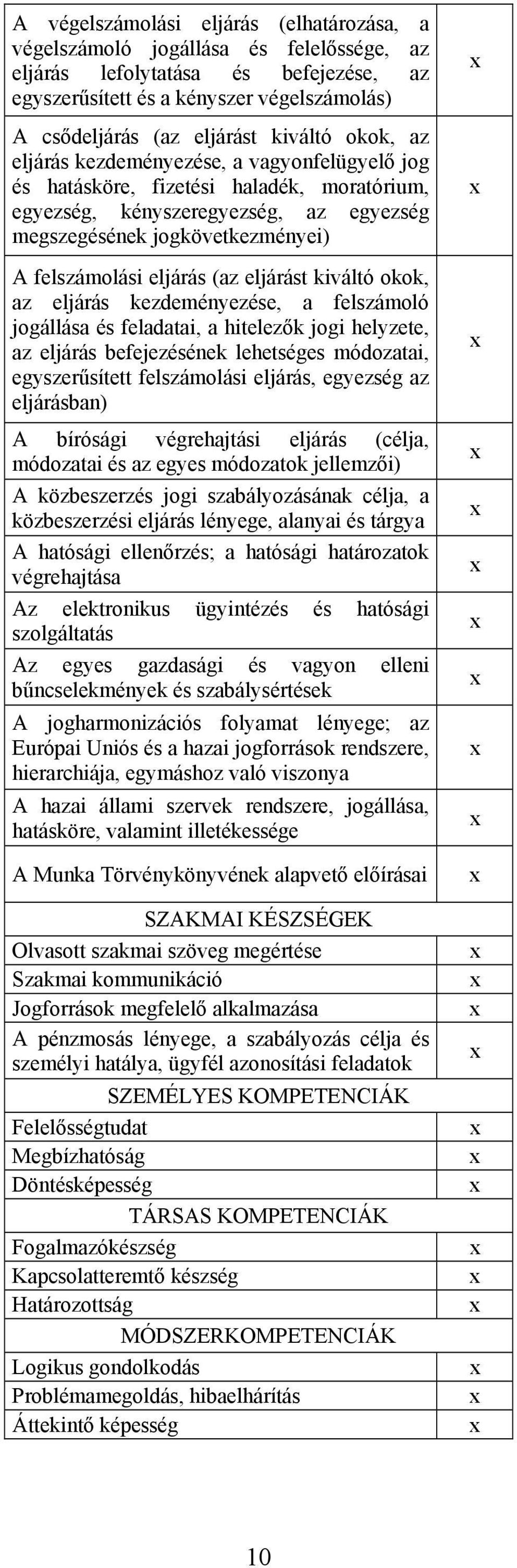 eljárás (az eljárást kiváltó okok, az eljárás kezdeményezése, a felszámoló jogállása és feladatai, a hitelezők jogi helyzete, az eljárás befejezésének lehetséges módozatai, egyszerűsített