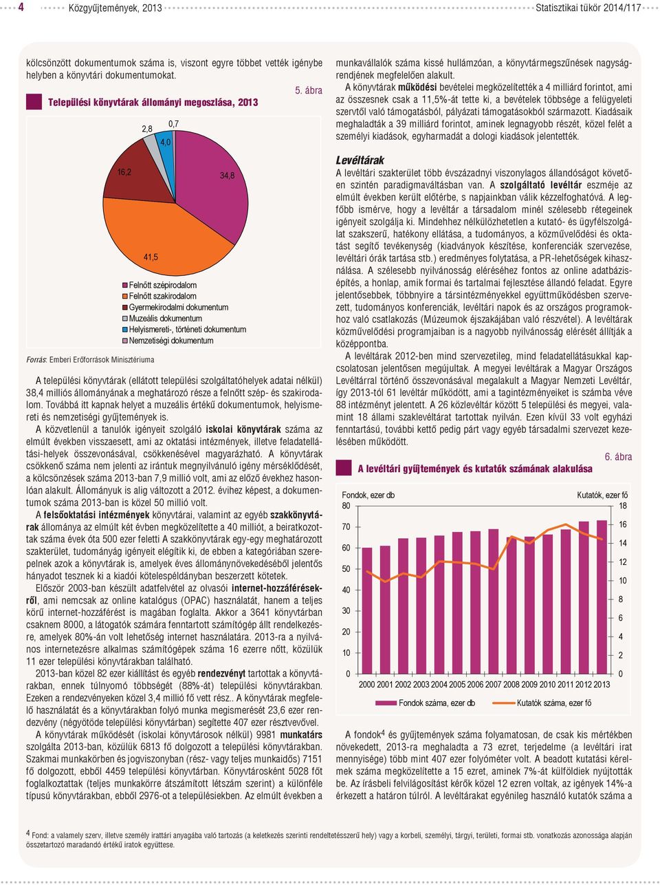 milliós állományának a meghatározó része a felnőtt szép- és szakirodalom. Továbbá itt kapnak helyet a muzeális értékű dokumentumok, helyismereti és nemzetiségi gyűjtemények is.