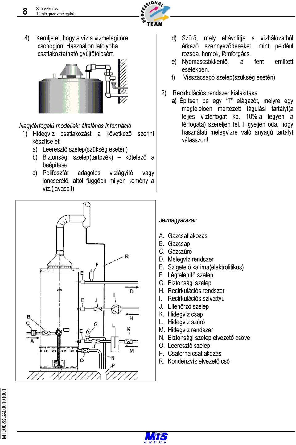 Műszaki leírás. Tároló rendszerű Gázvízmelegítők. Kiadás T2002SGA - PDF  Ingyenes letöltés
