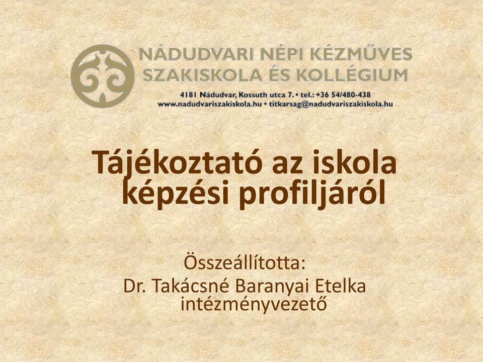 Összeállította: Dr.