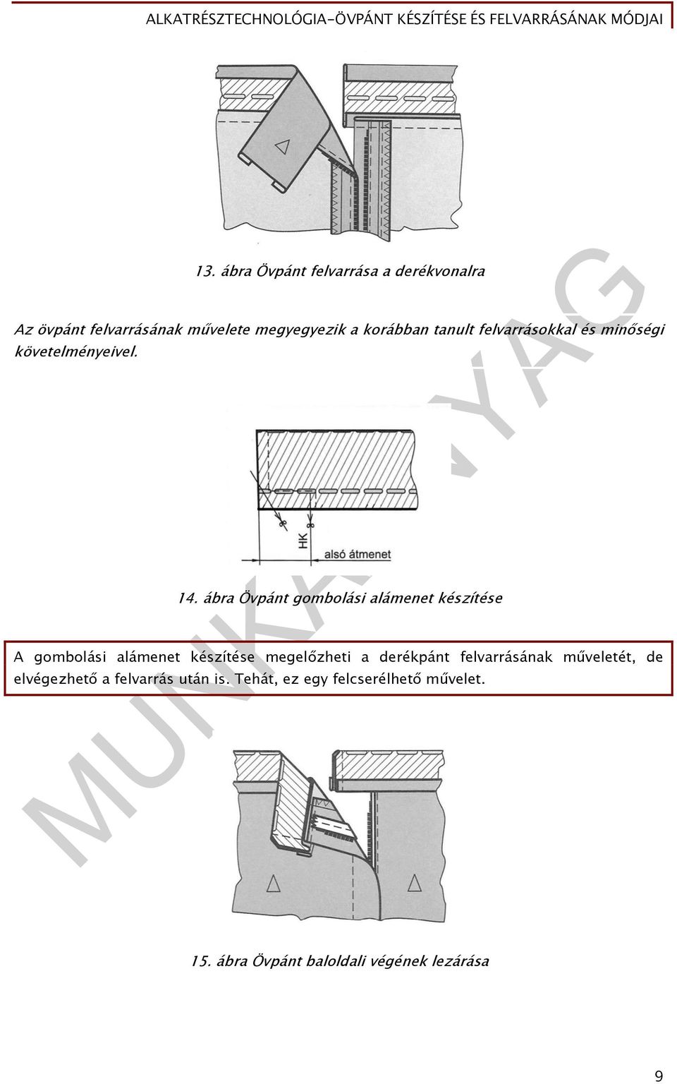 ábra Övpánt gombolási alámenet készítése A gombolási alámenet készítése megelőzheti a derékpánt