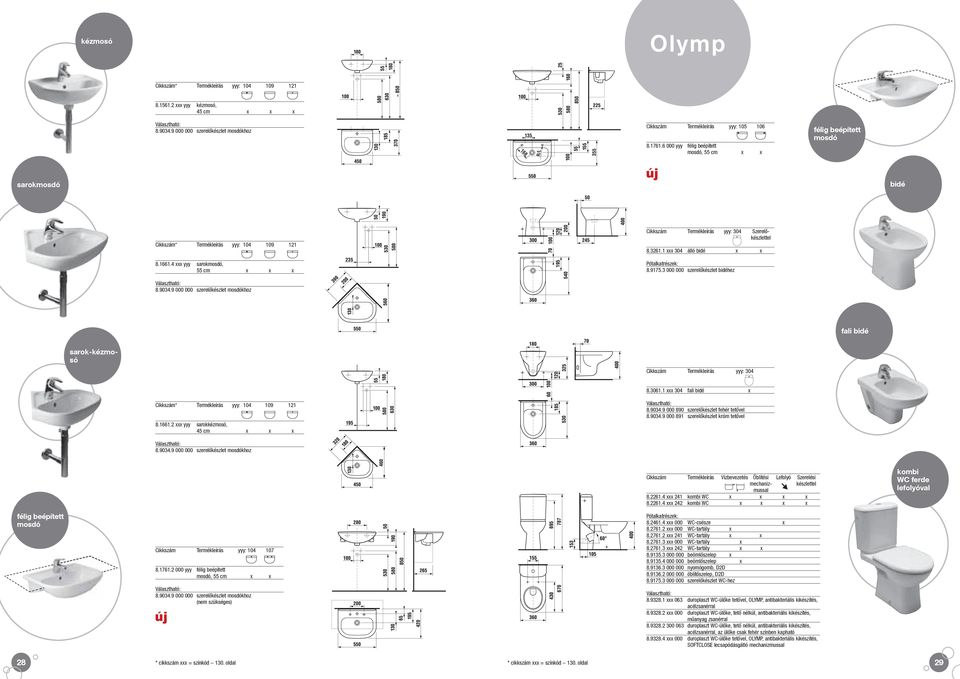 1 xxx 304 álló bidé x x 8.9175.3 000 000 szerelőkészlet bidéhez 8.9034.9 000 000 szerelőkészlet mosdókhoz fali bidé sarok-kézmosó yyy: 304 8.3061.1 xxx 304 fali bidé x * yyy: 104 109 121 8.1661.