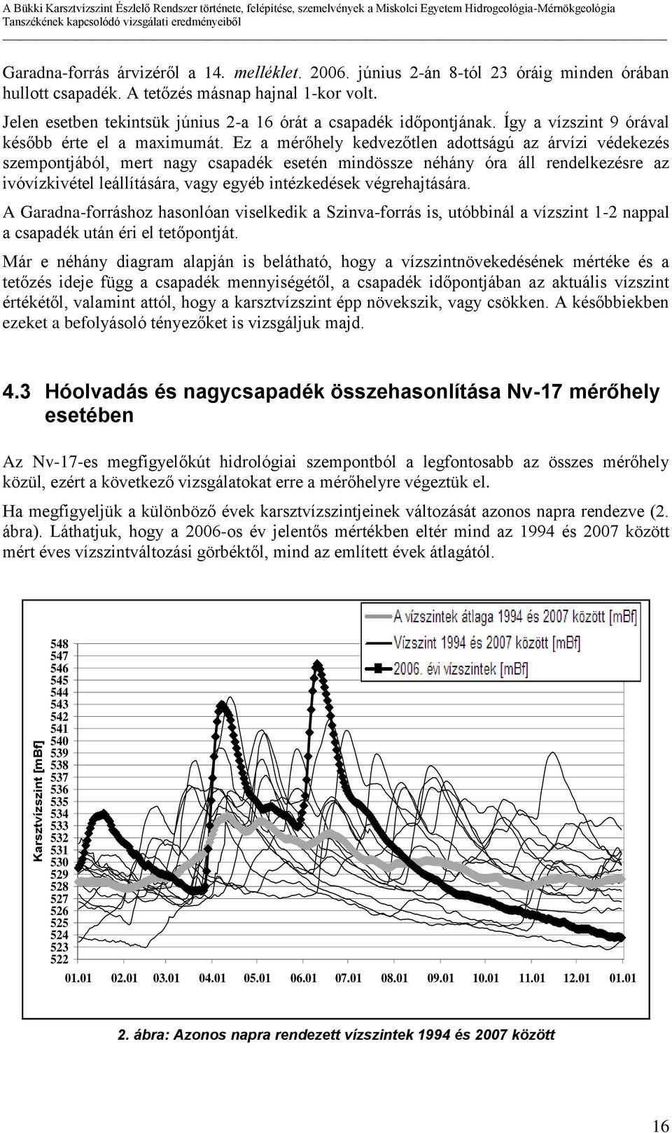 Így a vízszint 9 órával később érte el a maximumát.