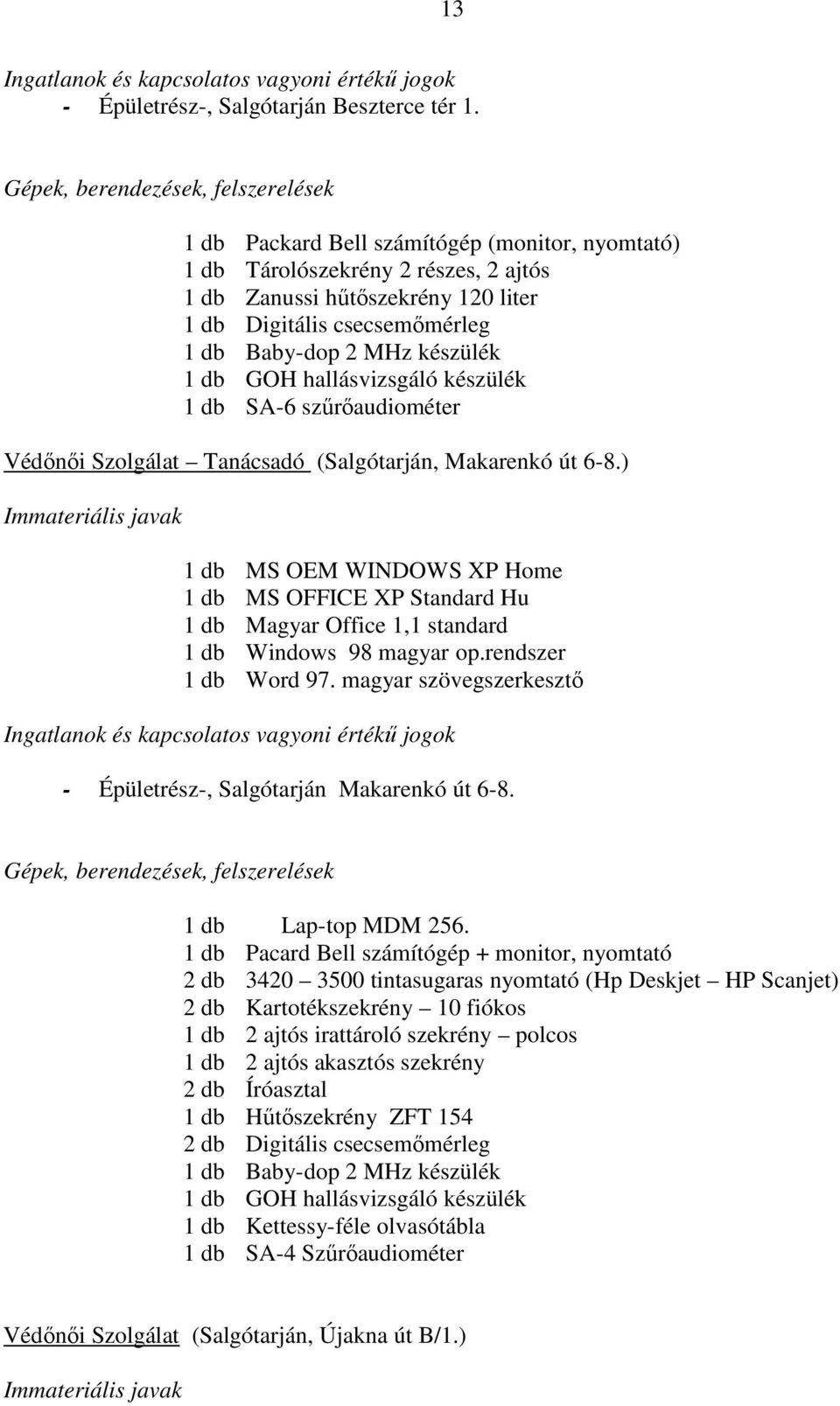 hallásvizsgáló készülék 1 db SA-6 szőrıaudiométer Védınıi Szolgálat Tanácsadó (Salgótarján, Makarenkó út 6-8.