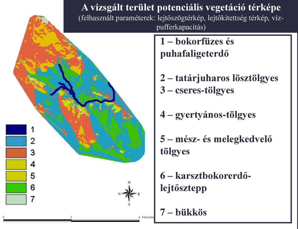 puhafaligeterdő 2 tatárjuharos lösztölgyes 3 cseres-tölgyes 4