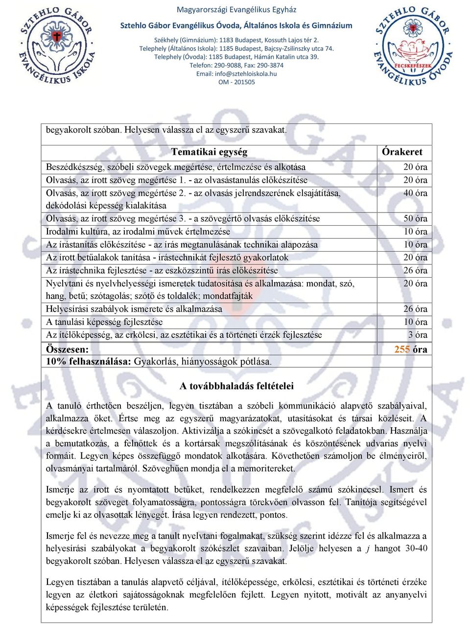 - a szövegértő olvasás előkészítése Irodalmi kultúra, az irodalmi művek értelmezése Az írástanítás előkészítése - az írás megtanulásának technikai alapozása Az írott betűalakok tanítása -