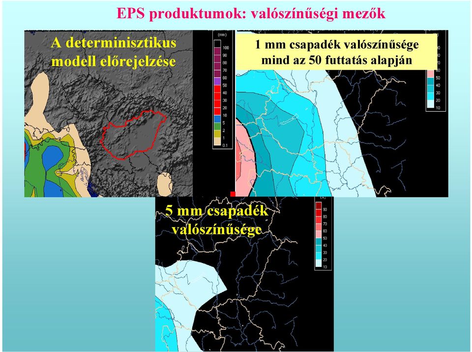 mm csapadék valószínűsége mind az 50