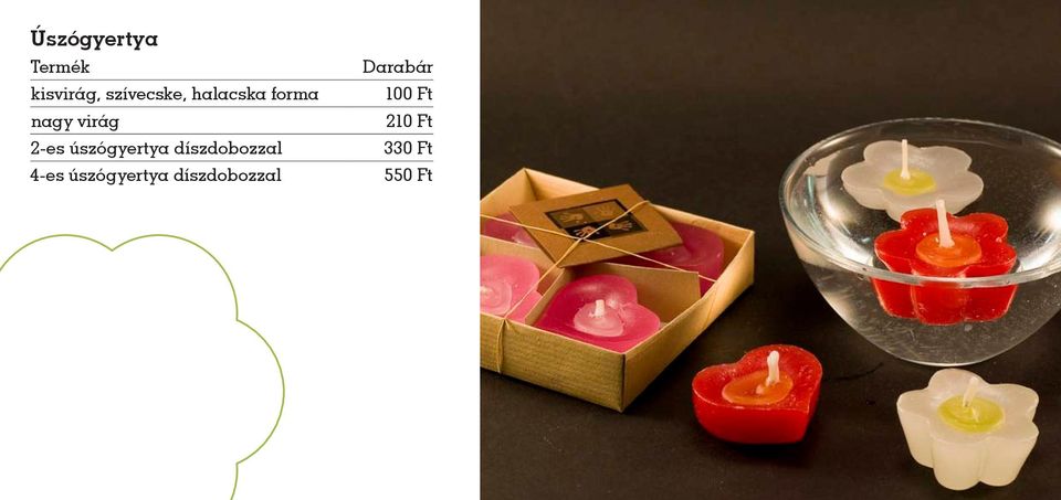úszógyertya díszdobozzal 4-es