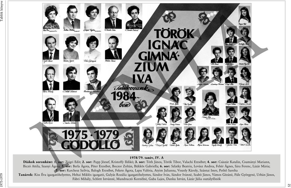 sor: Szlatky Beatrix, Lovász Andrea, Fehér Ágnes, Sára Ferenc, Lázár Mária; 7.