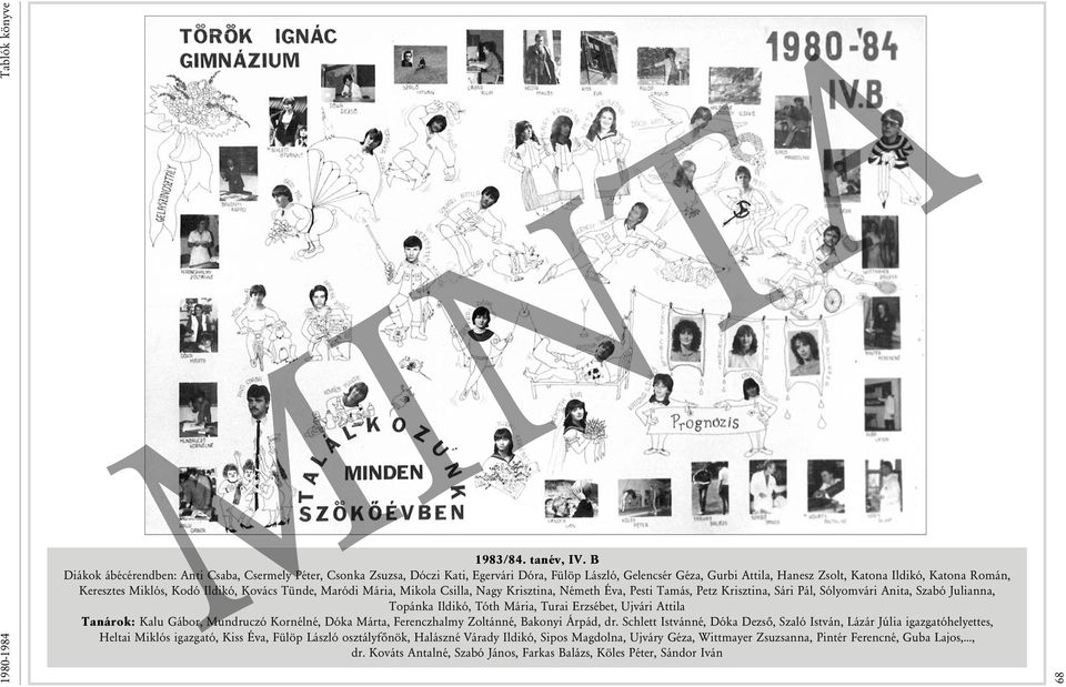Kodó Ildikó, Kovács Tünde, Maródi Mária, Mikola Csilla, Nagy Krisztina, Németh Éva, Pesti Tamás, Petz Krisztina, Sári Pál, Sólyomvári Anita, Szabó Julianna, Topánka Ildikó, Tóth Mária, Turai