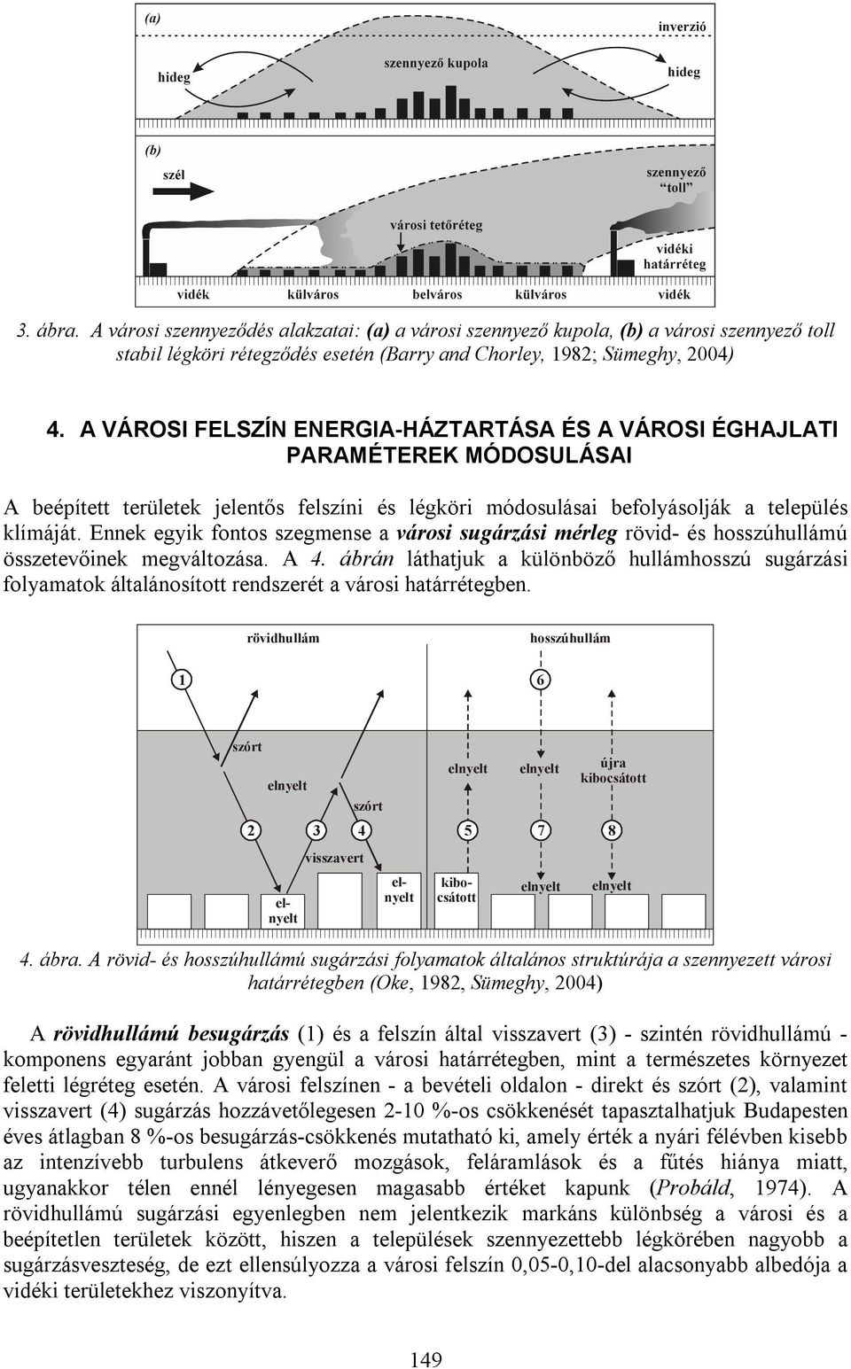 Ennek egyik fontos szegmense a városi sugárzási mérleg rövid- és hosszúhullámú összetevőinek megváltozása. A 4.