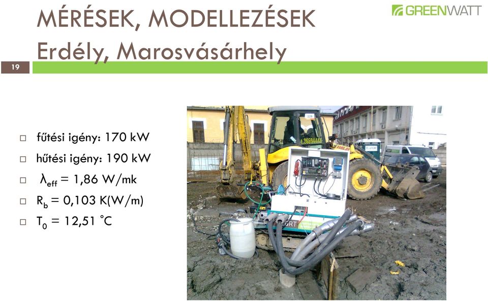 kw hűtési igény: 190 kw λ eff =