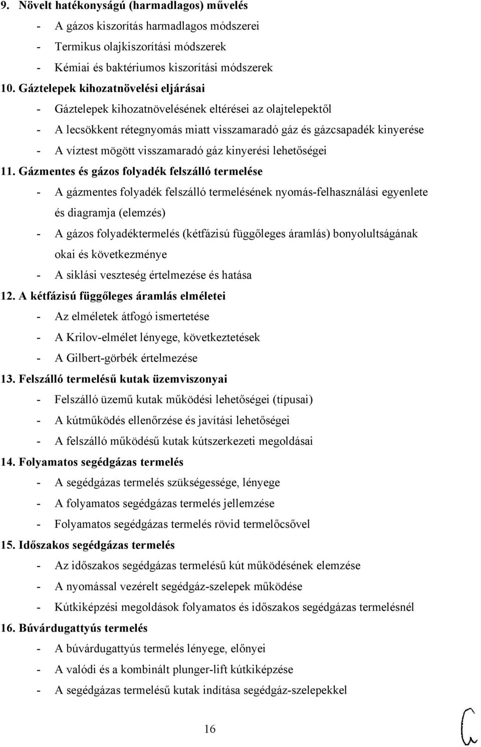 visszamaradó gáz kinyerési lehetőségei 11.