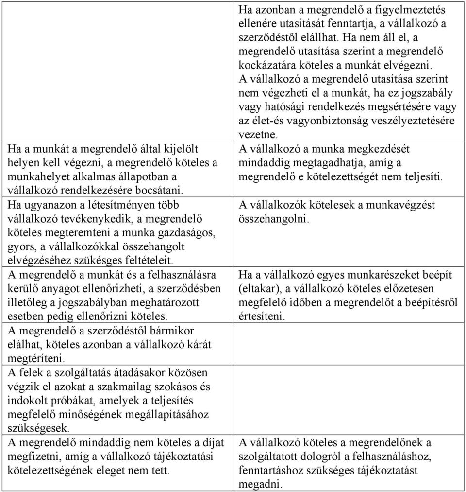 A megrendelő a munkát és a felhasználásra kerülő anyagot ellenőrizheti, a szerződésben illetőleg a jogszabályban meghatározott esetben pedig ellenőrizni köteles.