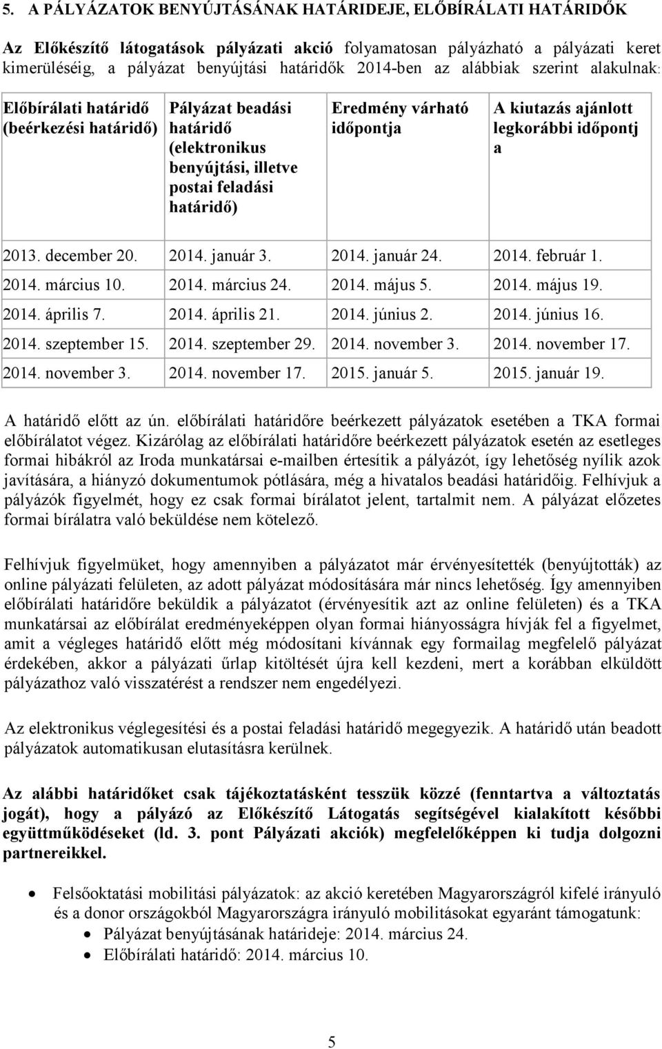 kiutazás ajánlott legkorábbi időpontj a 2013. december 20. 2014. január 3. 2014. január 24. 2014. február 1. 2014. március 10. 2014. március 24. 2014. május 5. 2014. május 19. 2014. április 7. 2014. április 21.