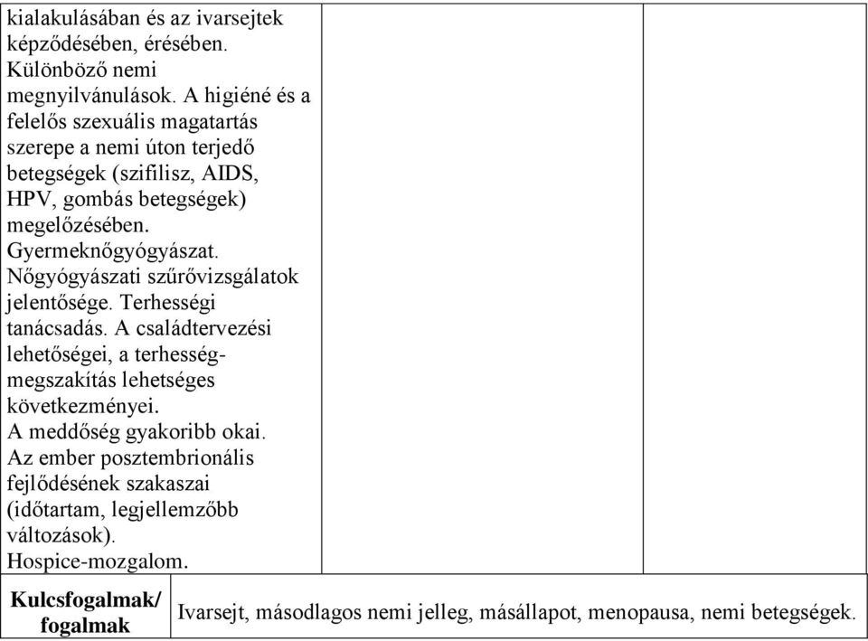 Gyermeknőgyógyászat. Nőgyógyászati szűrővizsgálatok jelentősége. Terhességi tanácsadás.