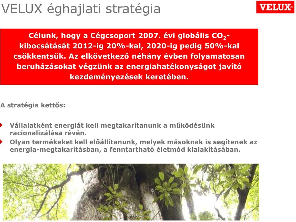 Az elkövetkező néhány évben folyamatosan beruházásokat végzünk az energiahatékonyságot javító kezdeményezések keretében.