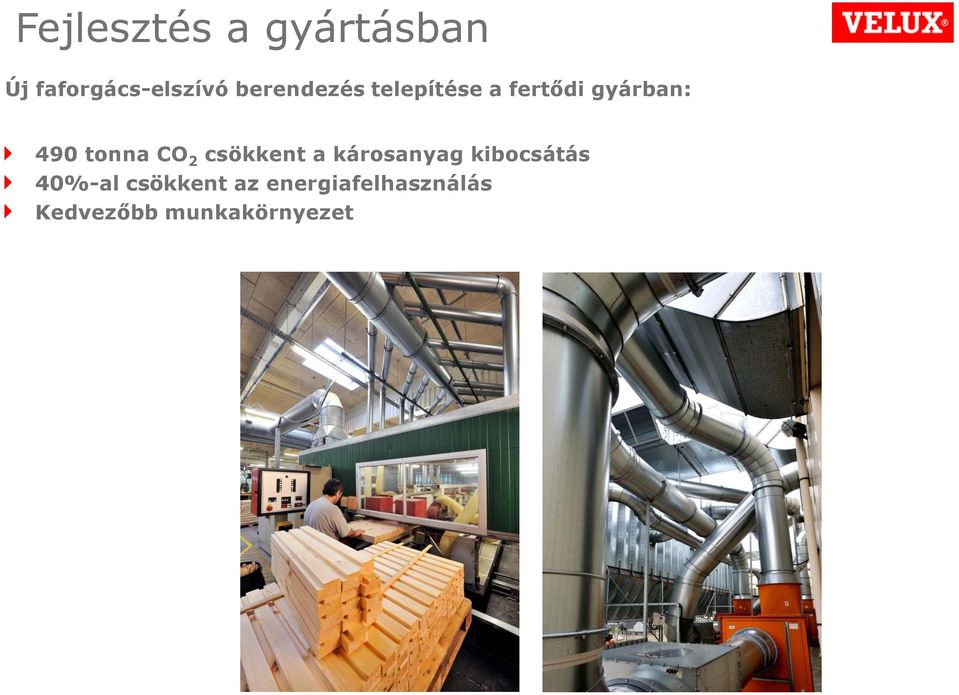 tonna CO 2 csökkent a károsanyag kibocsátás