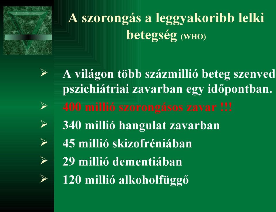 400 millió szorongásos zavar!