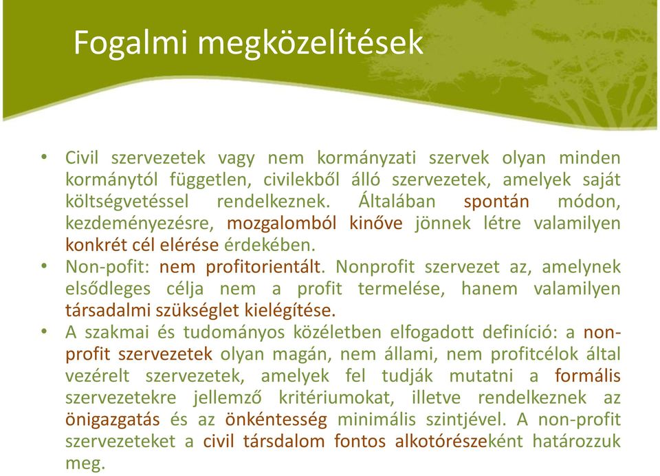 Nonprofit szervezet az, amelynek elsődleges célja nem a profit termelése, hanem valamilyen társadalmi szükséglet kielégítése.