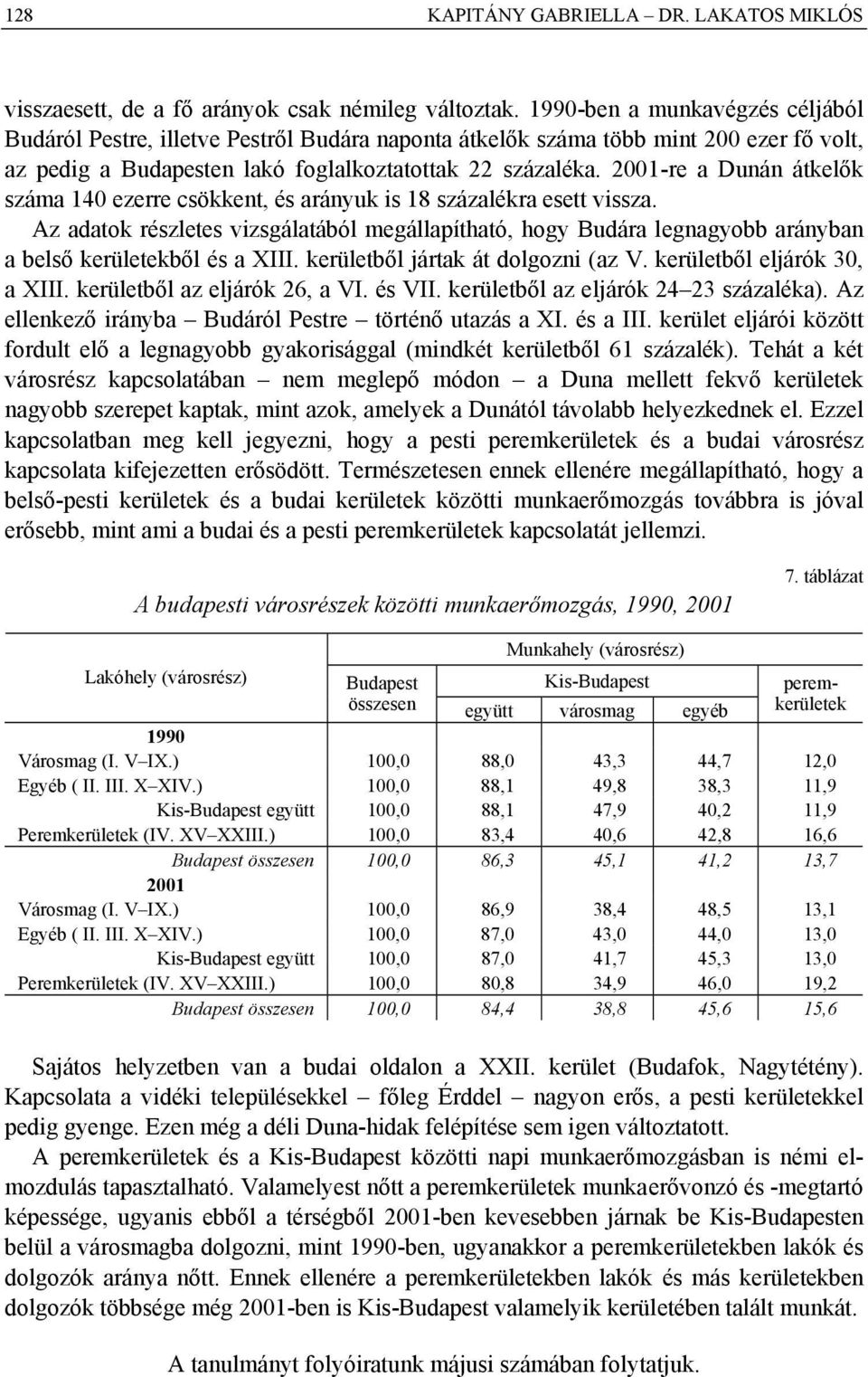 2001-re a Dunán átkelők száma 140 ezerre csökkent, és arányuk is 18 százalékra esett vissza.