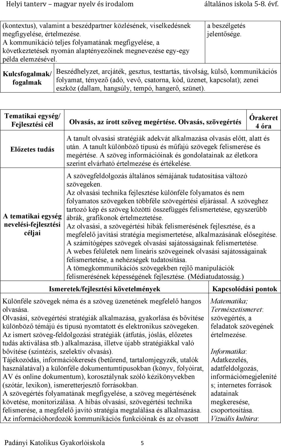 Beszédhelyzet, arcjáték, gesztus, testtartás, távolság, külső, kommunikációs folyamat, tényező (adó, vevő, csatorna, kód, üzenet, kapcsolat); zenei eszköz (dallam, hangsúly, tempó, hangerő, szünet).