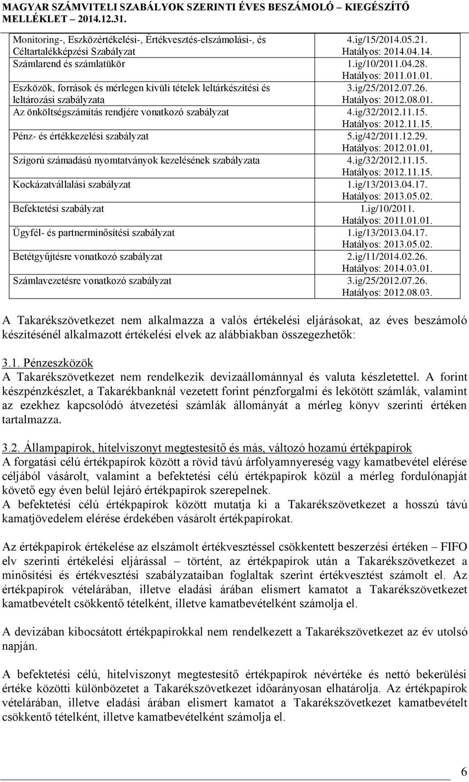 szabályzat Ügyfél- és partnerminősítési szabályzat Betétgyűjtésre vonatkozó szabályzat Számlavezetésre vonatkozó szabályzat 4.ig/15/2014.05.21. Hatályos: 2014.04.14. 1.ig/10/2011.04.28.