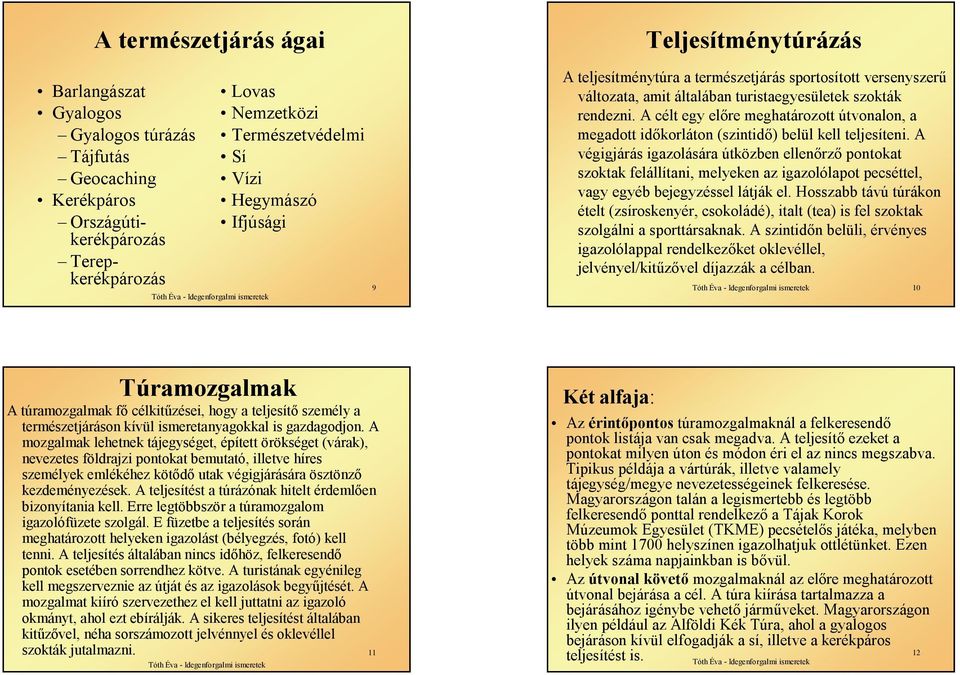 A célt egy előre meghatározott útvonalon, a megadott időkorláton (szintidő) belül kell teljesíteni.