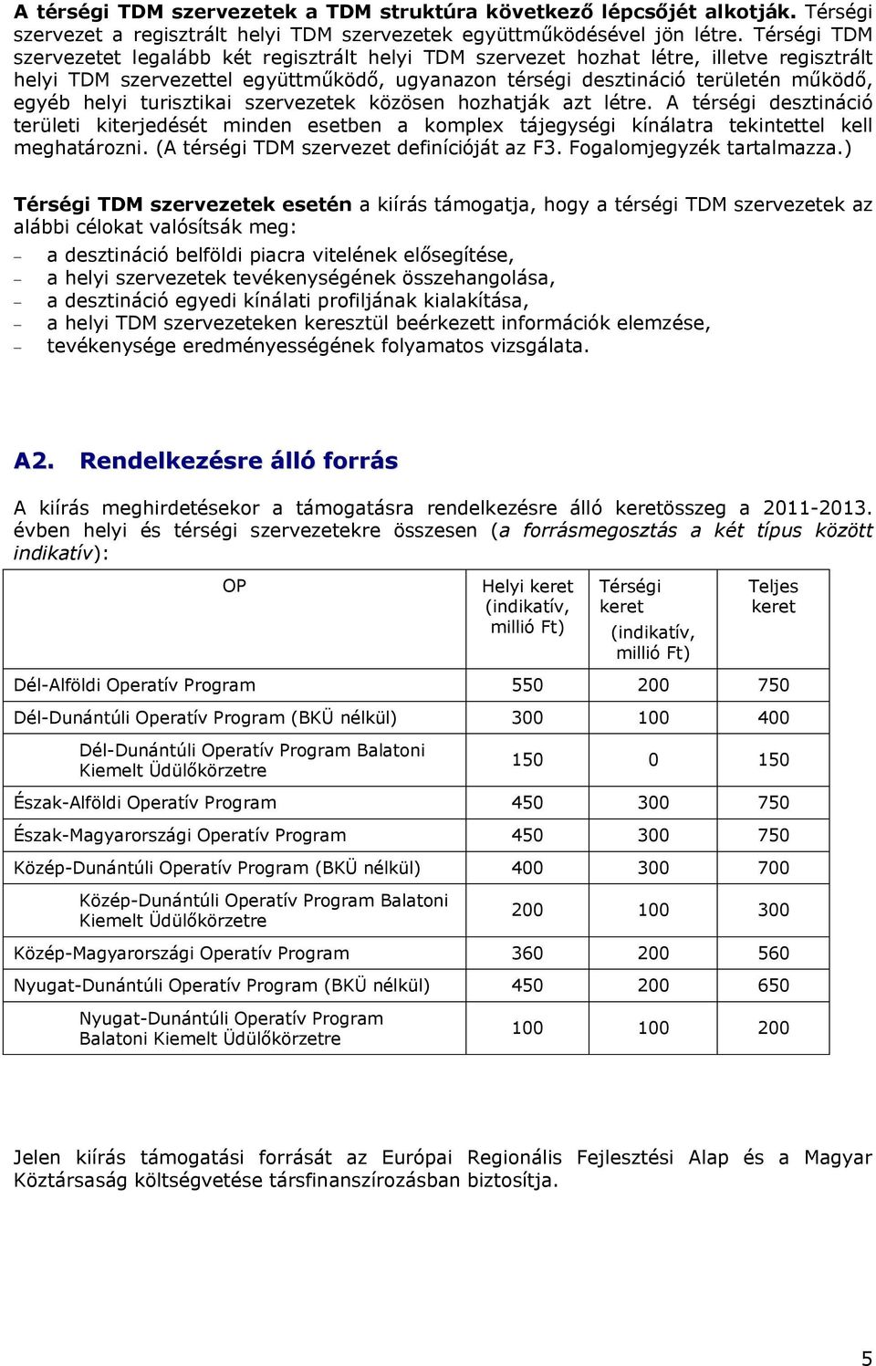 turisztikai szervezetek közösen hozhatják azt létre. A térségi desztináció területi kiterjedését minden esetben a komplex tájegységi kínálatra tekintettel kell meghatározni.