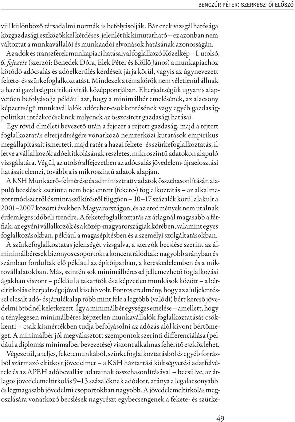 Az adók és transzferek munkapiaci hatásaival foglalkozó Közelkép I. utolsó, 6.
