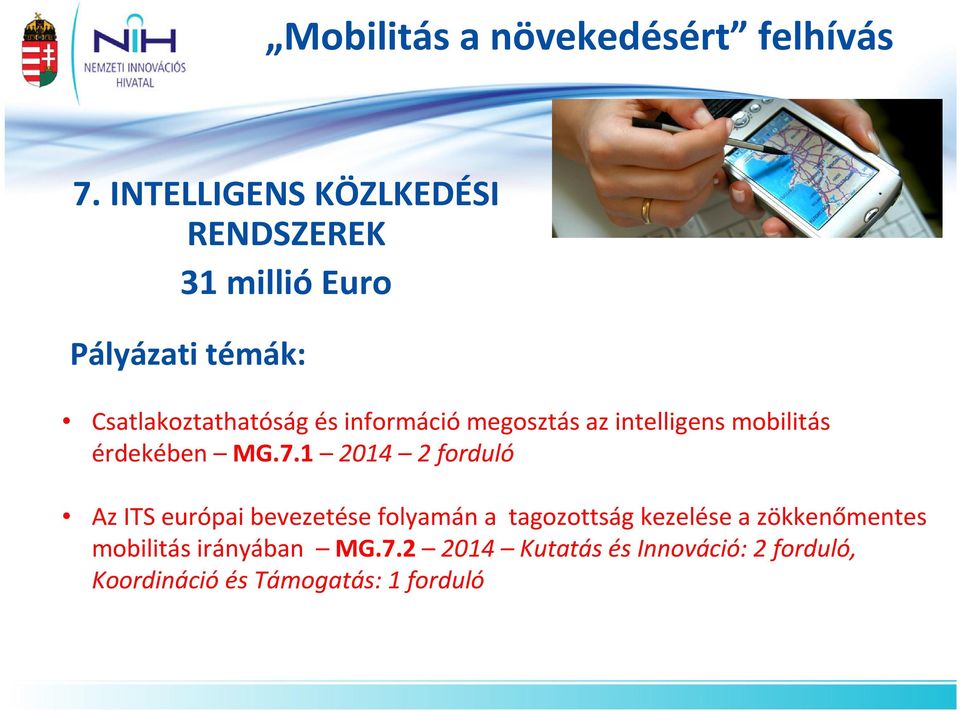 információmegosztás az intelligens mobilitás érdekében MG.7.