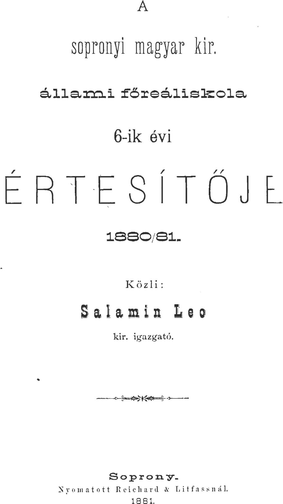 T O J ' :1.890/9:1.. K özi : kir. igazgató.