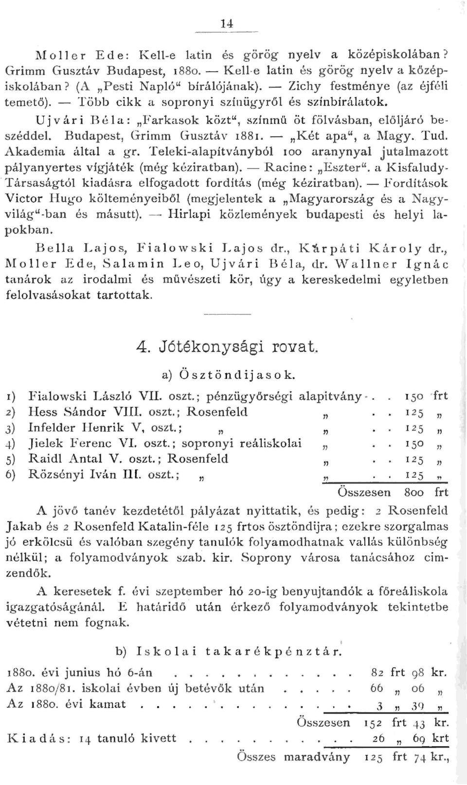 Teeki-aapítványbó 100 aranynya jutamazott páyanyertes vígjáték (még k éziratban). - Racine: Eszter. a 1(isfaudy-. Társaságtó kiadásra efogadott fordítás (még kéziratban).