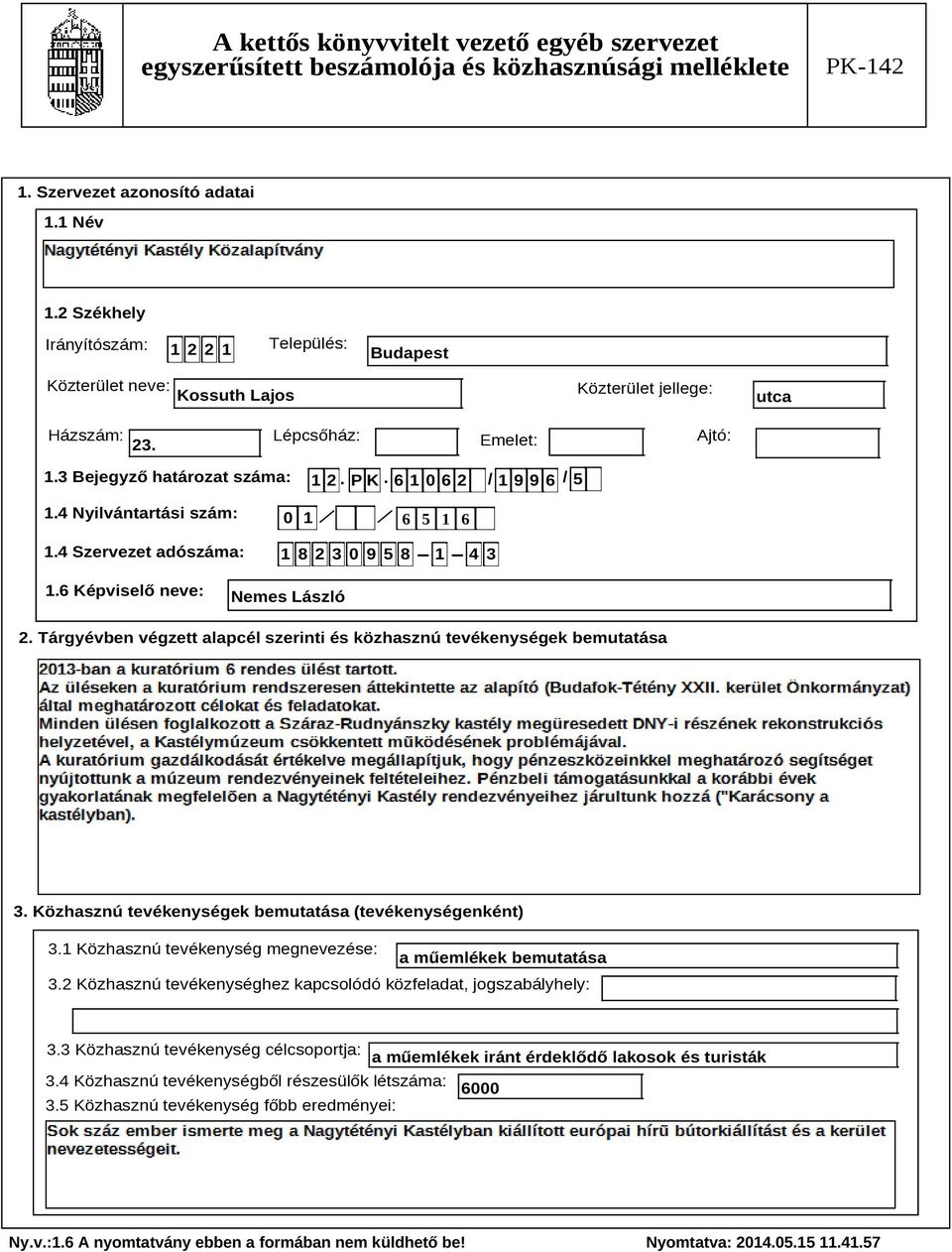 Tárgyévben végzett alapcél szerinti és közhasznú tevékenységek bemutatása Szöveg 3. Közhasznú tevékenységek bemutatása (tevékenységenként) 3.