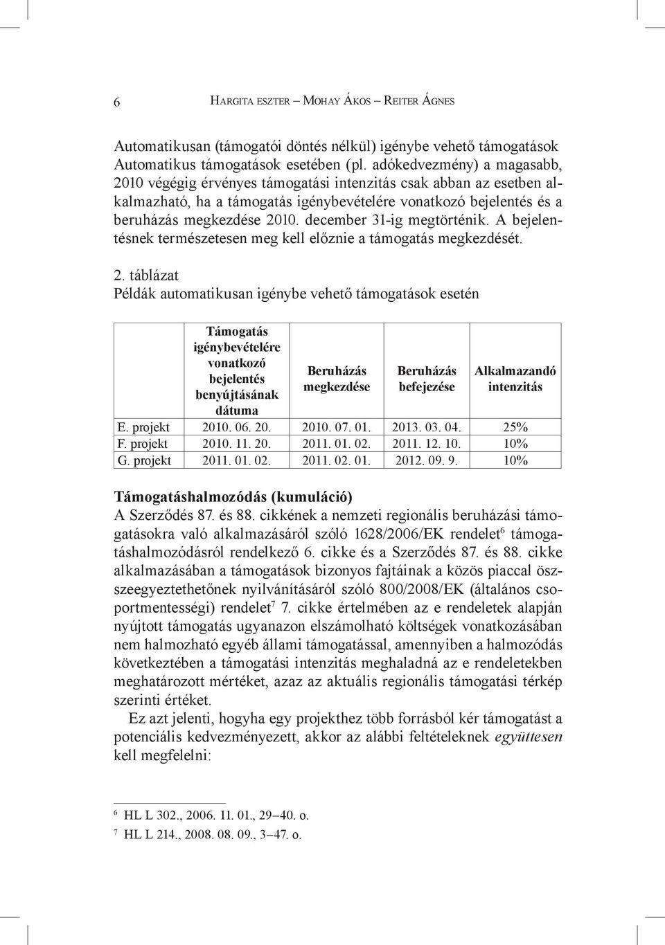 december 31-ig megtörténik. A bejelentésnek természetesen meg kell előznie a támogatás megkezdését. 2.