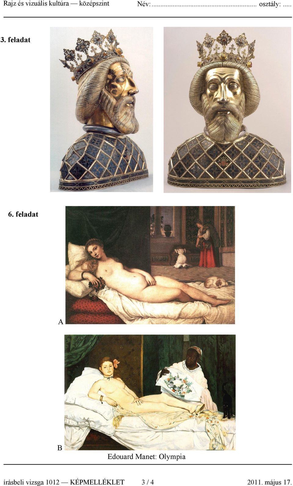 feladat A B Edouard Manet: Olympia