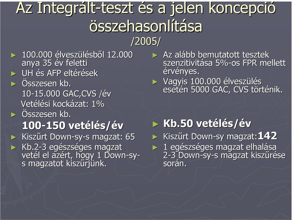 2-3 3 egészséges magzat vetél el azért, hogy 1 Down-sy sys magzatot kiszűrjünk.