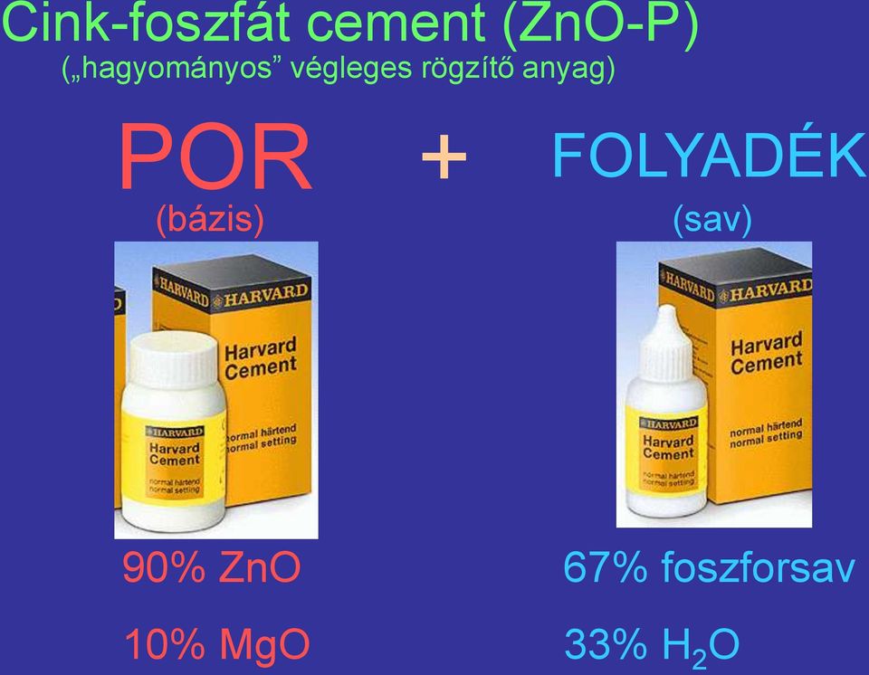 anyag) POR (bázis) + FOLYADÉK