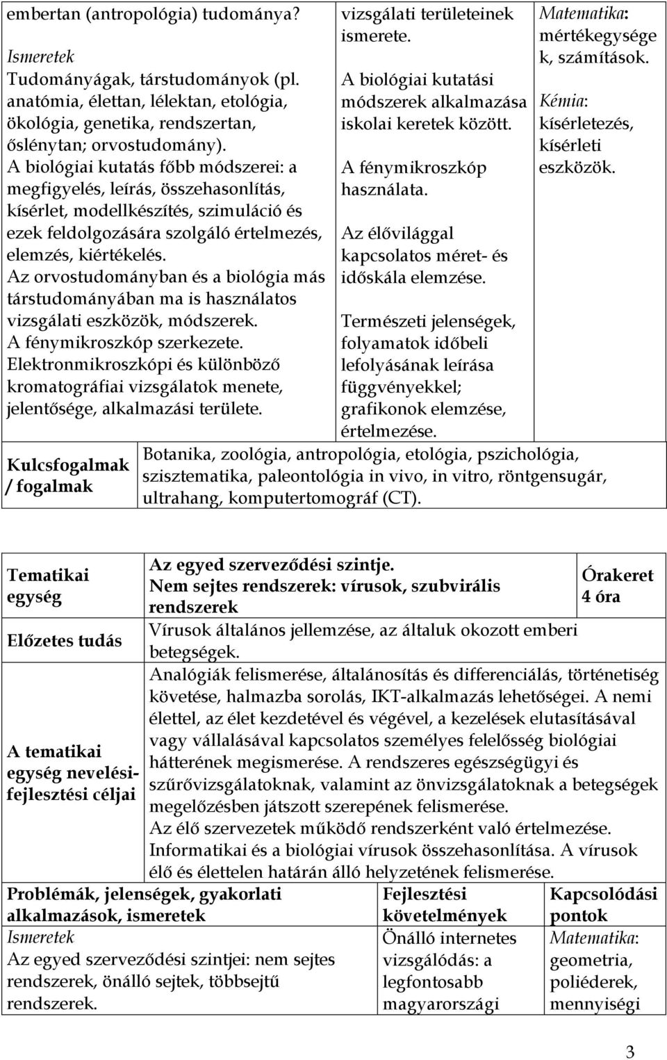 Az orvostudományban és a biológia más társtudományában ma is használatos vizsgálati eszközök, módszerek. A fénymikroszkóp szerkezete.