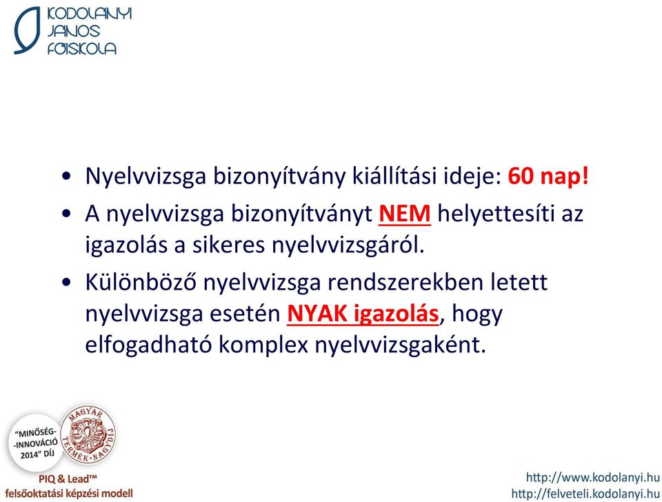 sikeres nyelvvizsgáról.