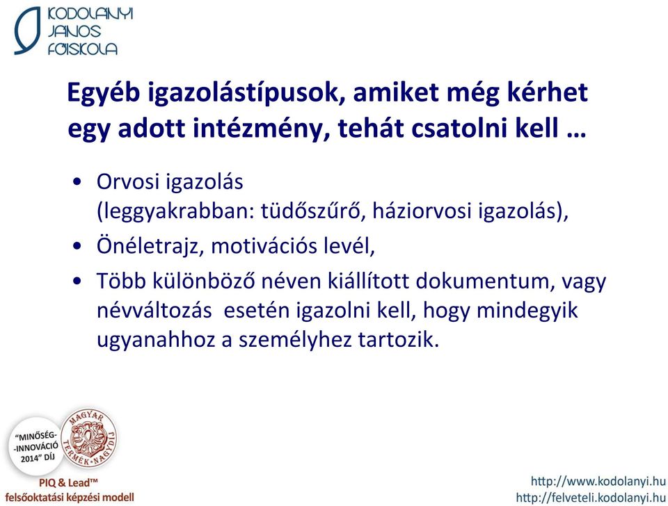 Önéletrajz, motivációs levél, Több különböző néven kiállított dokumentum,