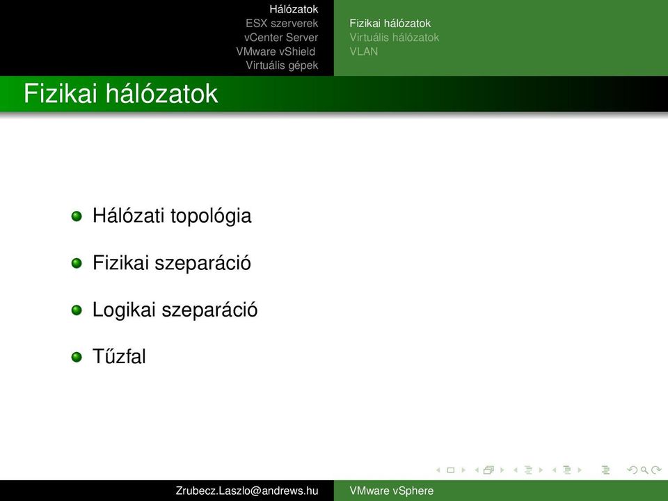 VLAN Hálózati topológia