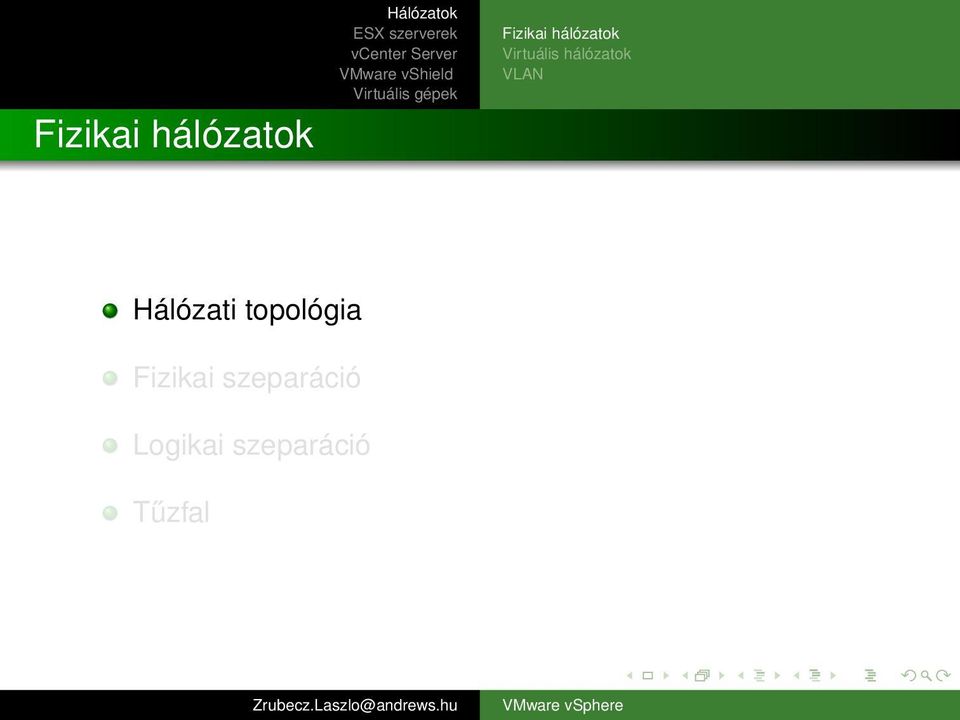 VLAN Hálózati topológia