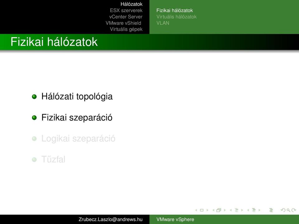 VLAN Hálózati topológia